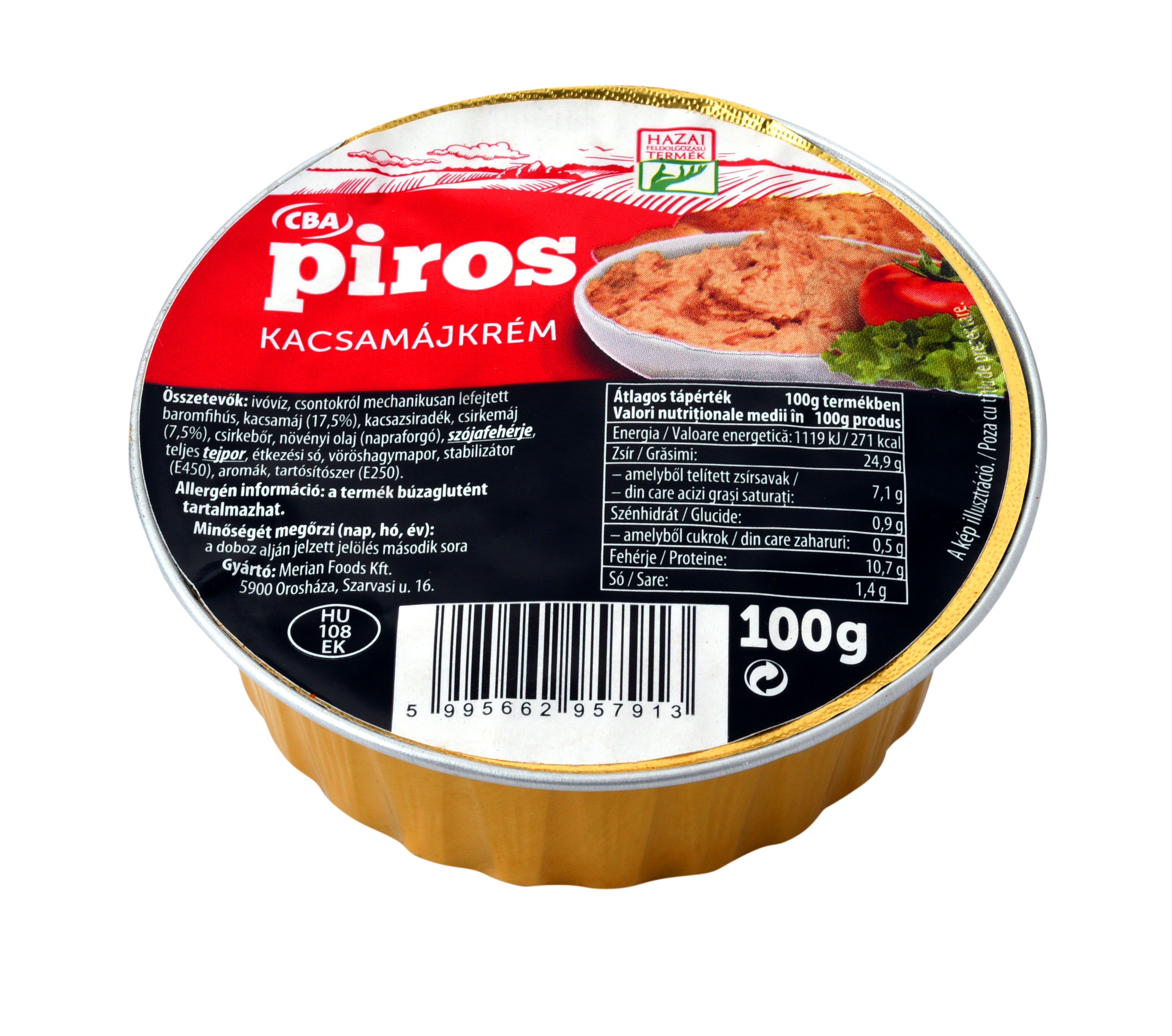 CBA Piros kacsamájkrém 100g